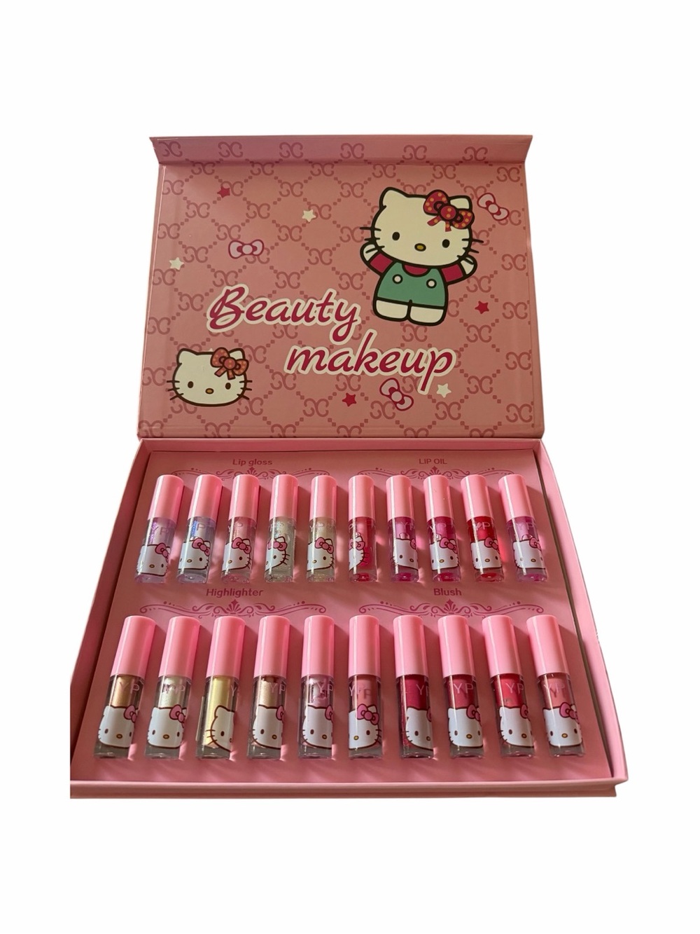 NWT-Hello Kitty Pink Lip Gloss & Makeup Set